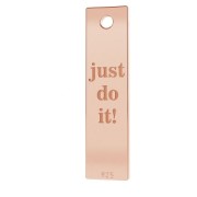 Breloque médaille rectangle gravée Just do it en Argent 925 doré rosex1|raw }}