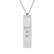 Breloque médaille rectangle gravée Just do it en Argent 925 Doré à l'or fin x1