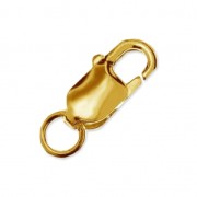 Fermoir mousqueton allongé 11 mm en argent 925 doré à l'or fin x1|raw }}