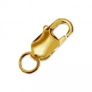 Fermoir mousqueton allongé 11.7 mm - Argent 925 doré à l'or fin x1