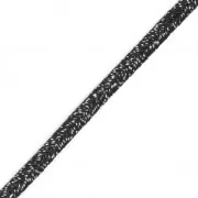 Soutache brillante fabrication italienne 3.5 mm Noir / Argenté x1m