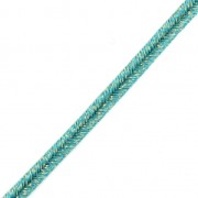 Soutache brillante fabrication italienne 3.5 mm Turquoise / Doré x1m