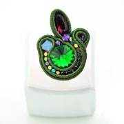 Soutache brillante fabrication italienne 3.5 mm Marron / Argenté x1m