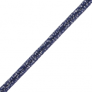 Soutache brillante fabrication italienne 3.5 mm Bleu nuit / Argenté x1m