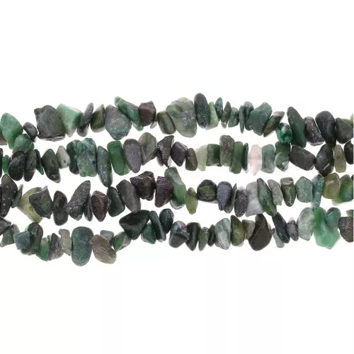 Perles chips 8 - 11 mm en pierre gemme  - African Jade x85cm