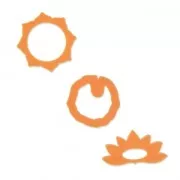 Set de 3 emporte-pièces pour pâte polymère - Rosace, Fleur de Lotus et Nénuphar