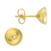 Clous d'oreilles porte-cabochon pour 1028/1088 8 mm - Doré à l'or fin x2|raw }}