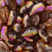 Perles en verre tchèque 2 trous Zoliduo® Right 5x8mm Crystal Sunset x20|raw }}