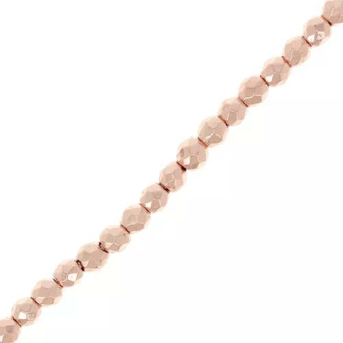 Mini perles facettées imitation hématite 2.2 mm Rose Gold x39 cm