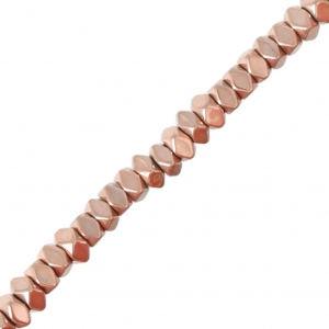 Mini rondelles facettées imitation hématite 3 mm Rose Gold x40 cm