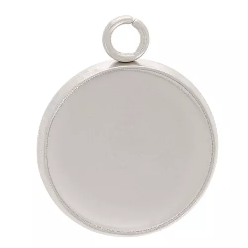 Serti pendentif 16 mm pour cabochon 14 mm en acier inox x1