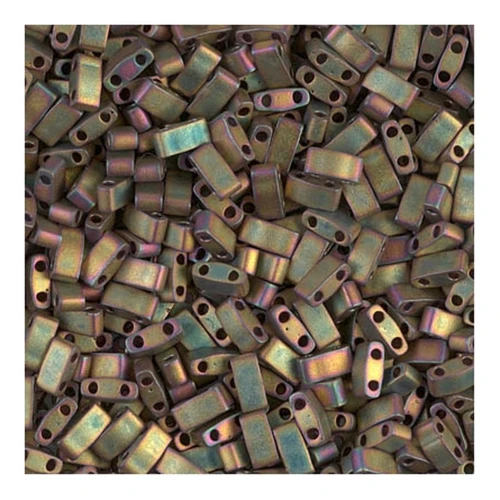 Miyuki Half Tila Beads 5x2.3x1.9 mm HTL-2035 - Met Khaki Iris Mat x10g