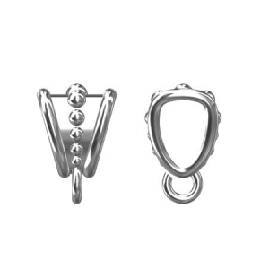 Anneau attache breloque motif ethnique 8.5 mm en Argent 925 x1