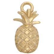 Breloque ananas 16 mm - Argent 925 Doré à l'or fin x1