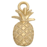 Breloque ananas 16 mm - Argent 925 Doré à l'or fin x1