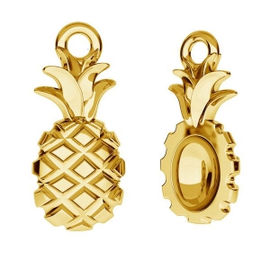Breloque ananas 14 mm en Argent 925 Doré à l'or fin x1