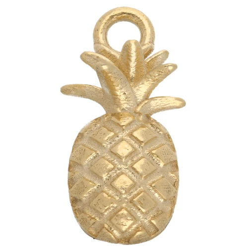 Breloque ananas 16 mm - Argent 925 Doré à l'or fin x1
