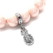 Breloque ananas 16 mm - Argent 925 Doré à l'or fin x1