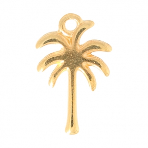 Breloque en métal Palmier 18 mm Doré à l'or fin x1