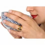 Bague réglable large avec 3 anneaux à personnaliser Doré à l'or fin x1