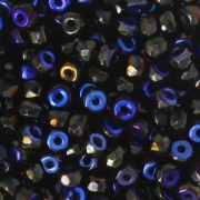 Perles facettées en verre tchèque Micro Spacers 2x3 mm Jet Azuro x50