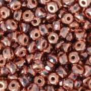 Perles facettées en verre tchèque Micro Spacers 2x3 mm Capri Gold Full x50