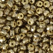 Perles facettées en verre tchèque Micro Spacers 2x3 mm Dorado Full x50