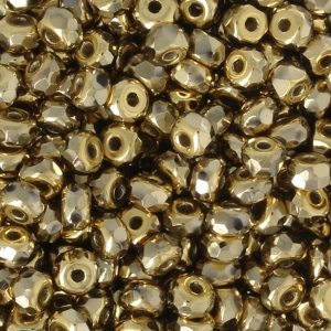 Perles facettées en verre tchèque Micro Spacers 2x3 mm Dorado Full x50