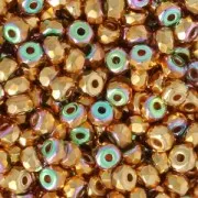 Perles facettées en verre tchèque Micro Spacers 2x3mm 24 K Gold Plated .AB x25