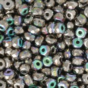 Perles facettées en verre tchèque Micro Spacers 2x3 mm Nickel Plated AB x50