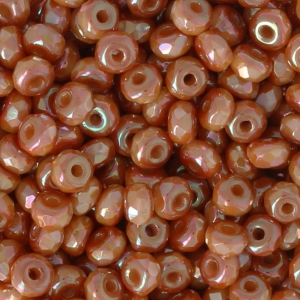 Perles facettées en verre tchèque Micro Spacers 2x3 mm Full Apricot x50