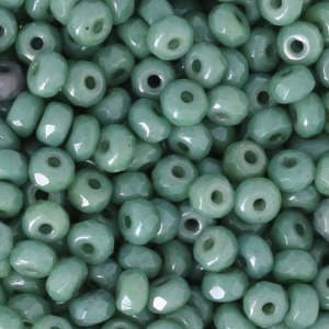 Perles facettées en verre tchèque Micro Spacers 2x3 mm Op Green Ceramic Look x50