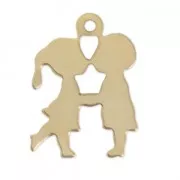 Breloque fine Garçon/Fille 18 mm en Gold filled (Or laminé) x1