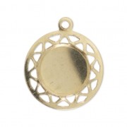 Pendentif fin Médaillon 13 mm pour cabochon 8 mm - Gold filled (or laminé) |raw }}