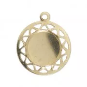 Pendentif fin Médaillon 13 mm pour cabochon 8 mm - Gold filled (or laminé)