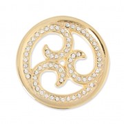 Cabochon en métal 33 mm avec strass - Ajouré - doré x1|raw }}