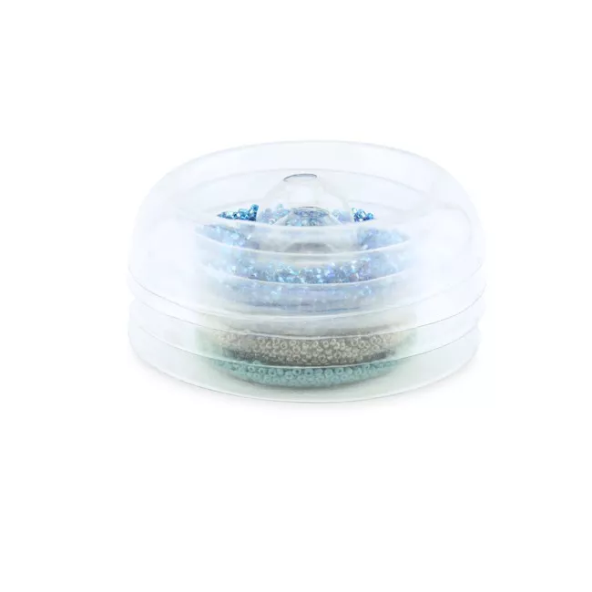 Lot De 2 Plateaux De Jeu Sensoriels Portables 15 Pouces Avec Couvercle - Bac à Sable Bleu Pour Enfants