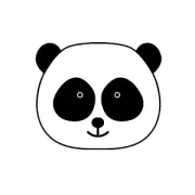 Tampon support bois 2,6 x 2,6 cm Tête de Panda x1