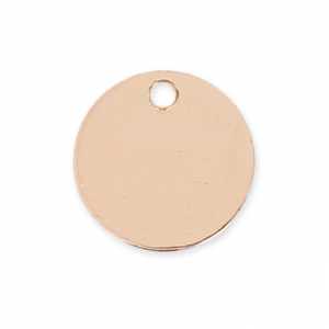 Sequin rond 9 mm - médaille à graver - Rose Gold filled (Or laminé) x1
