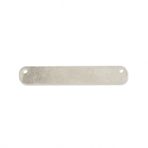 Pendentif intercalaire plaque 2 trous 35 mm Placage Argent fin vieilli