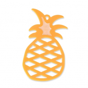Pendentif Tropical Ananas 60 mm - création de bijoux fantaisie - Moutarde
