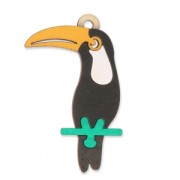 Pendentif Toucan en bois 70x38 mm - pour création d'accessoires & bijoux DIY