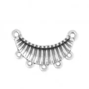Intercalaire boucle d'oreille/collier avec 7 trous style ethnique Placage Argent fin vieilli