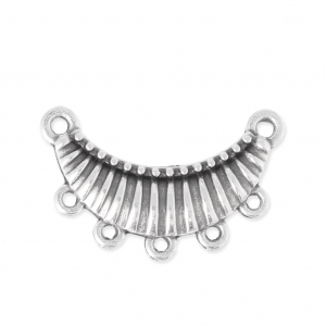 Intercalaire boucle d'oreille/collier avec 7 trous style ethnique Placage Argent fin vieilli