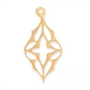 Pendentif ethnique ajouré motif croix 23x11,5 mm Doré à l'or fin