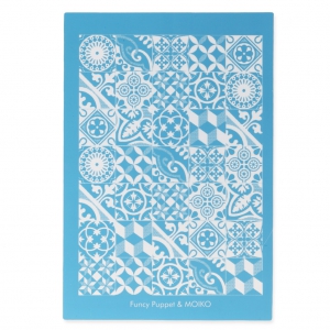 Silk Screen Moiko pour Pâte polymère 74x105 mm - Carreaux de ciment 1,5 cm design Fancy Puppet