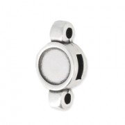 Poussoir à décorer pour lacet plat 5 mm et cordon 2 mm - Placage Argent fin vieilli|raw }}