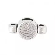 Poussoir à décorer pour lacet plat 5 mm et cordon 2 mm - Placage Argent fin vieilli