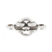 Intercalaire motif chaîne 2 anneaux 12 mm Placage Argent fin vieilli 