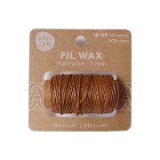 Fil en coton cir� wax pour macram� - Kesi Art - 1 mm Camel x 20 m
